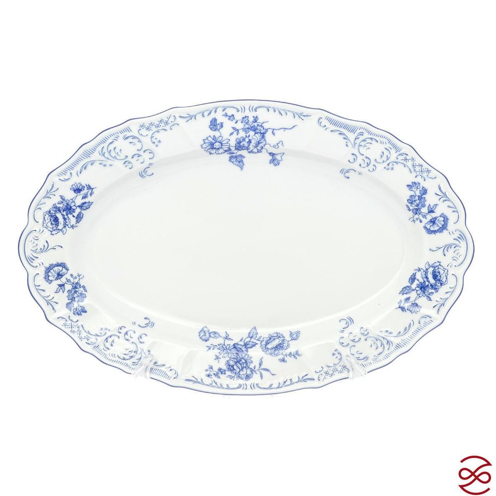 Блюдо овальное Bernadotte Синие розы 36 см