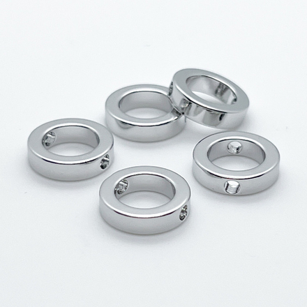 Коннектор-рамка Круг, цвет серебро (родий), размер 12 мм, внутренний диаметр 8 мм, цена за 1 шт