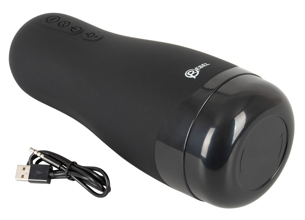 Черный вибромастурбатор с подогревом Masturbator with 3 Functions (Цвет: черный с белым)