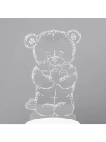 Светильник 3D ночник RISALUX «Мишутка», LED RGB, от сети, 9.