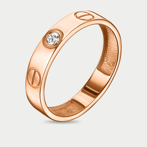 Кольцо женское из розового золота 585 пробы с фианитами (арт. К-2891)