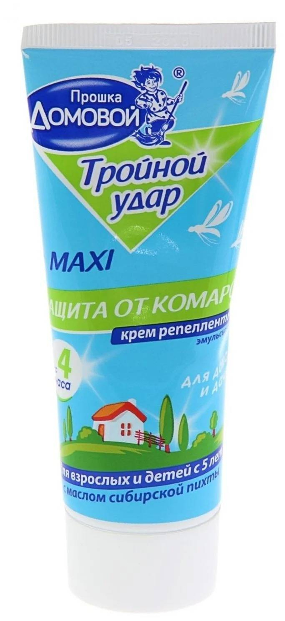 Крем домовой тройной удар от комаров 75мл.