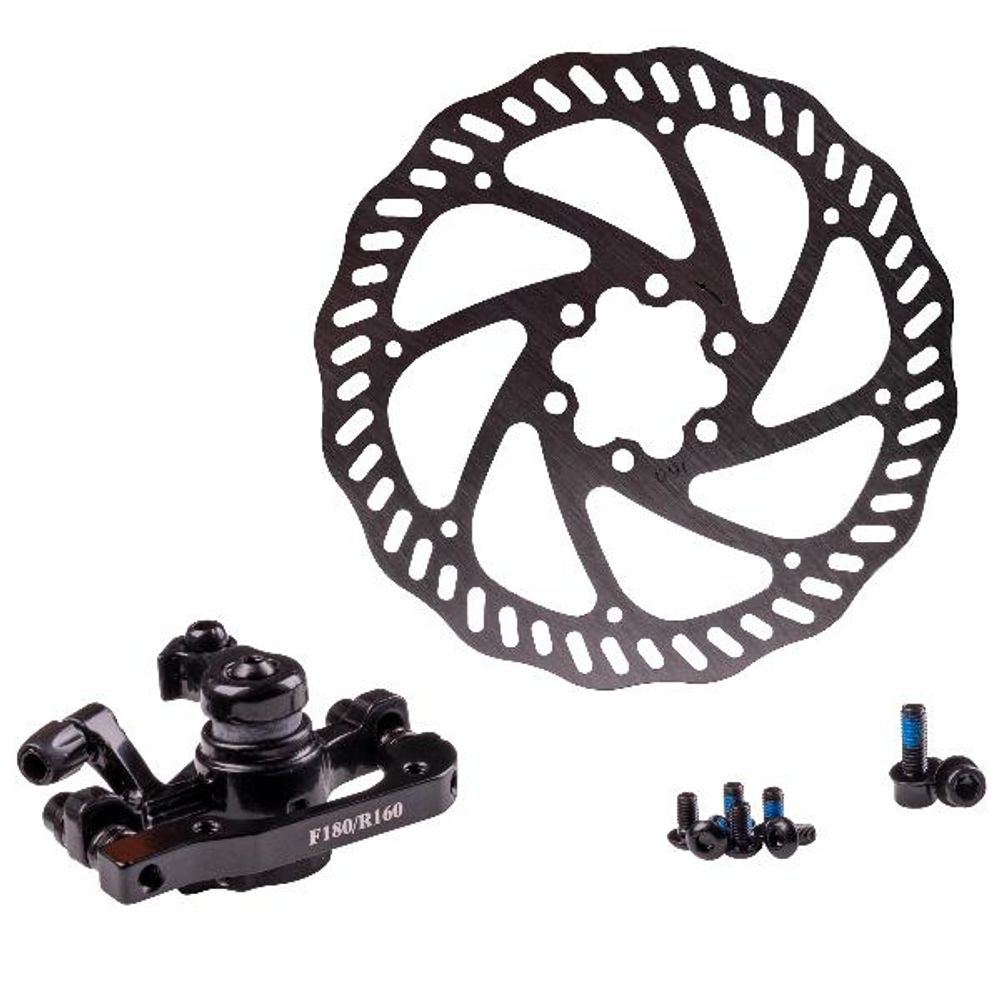 Комплект дискового тормоза RUSH (RADIUS) (машинка+диск 160 mm+болты) 160/180mm/3122613-26