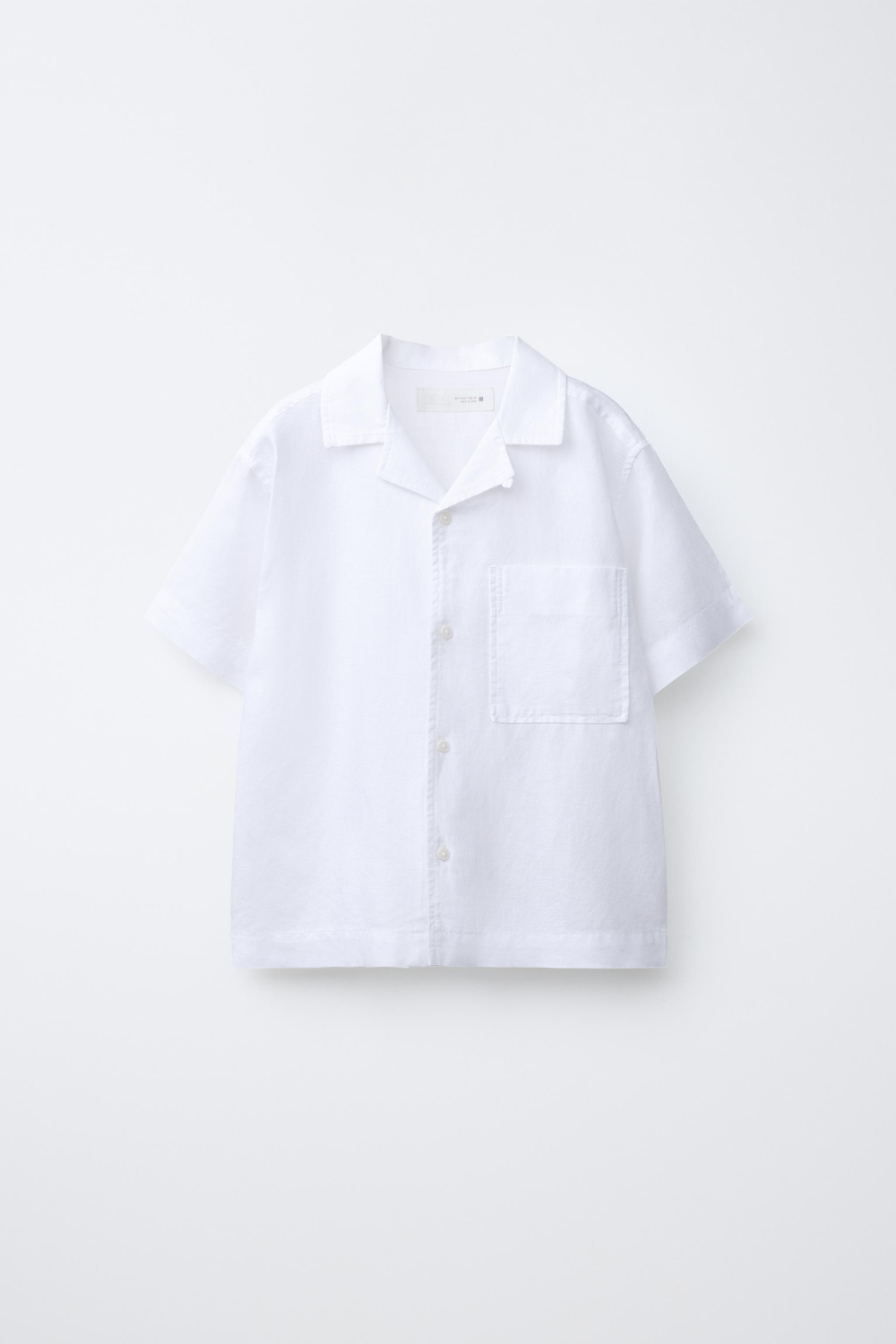 ZARA РУБАШКА ИЗО ЛЬНА И ХЛОПКА, БЕЛЫЙ