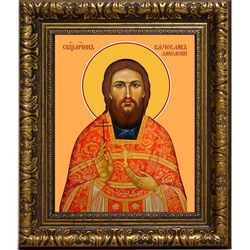 Вячеслав Закедский, священномученик, пресвитер. Икона на холсте.