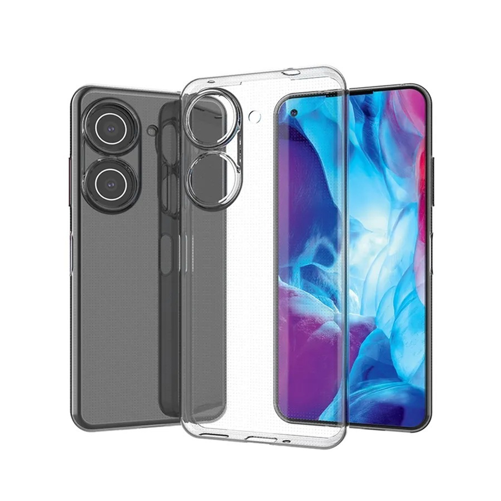 Силиконовый тонкий прозрачный чехол для Asus Zenfone 9, серия Ultra Clear от Caseport