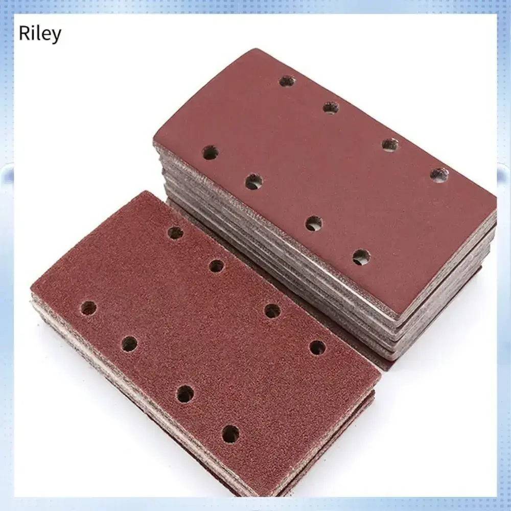 40 шт., квадратная флокированная наждачная бумага, 8 отверстий, 40-80 зернистость, ассортимент листов абразивной бумаги инструментов