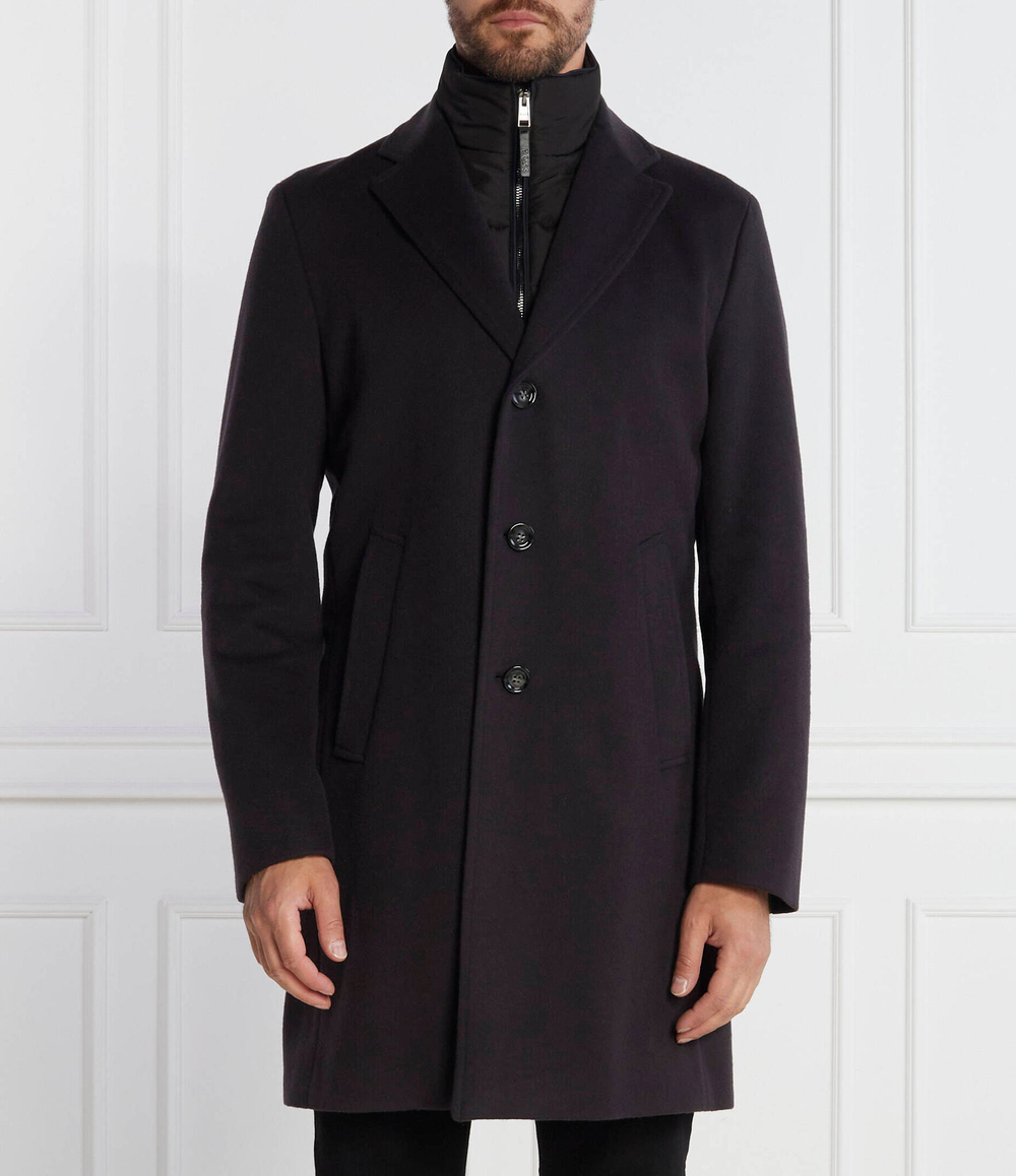 Хлопковое пальто 2в1 h hyde bib BOSS BLACK - темно-синий(50502250)