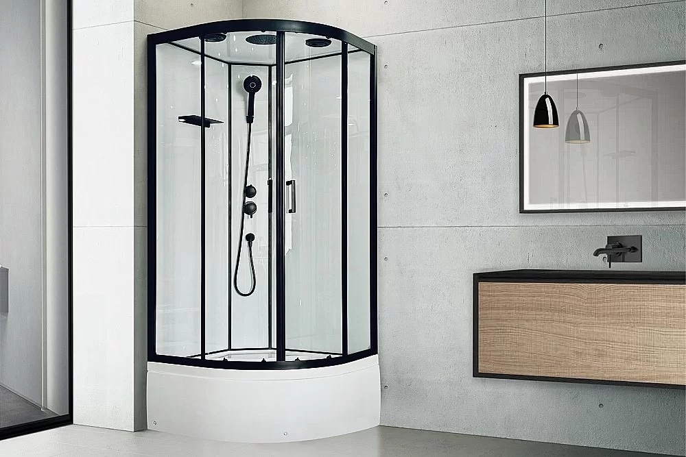 Душевая кабина Royal Bath FATO RB 90CK-T-BL 90 стекло прозрачное/профиль черный