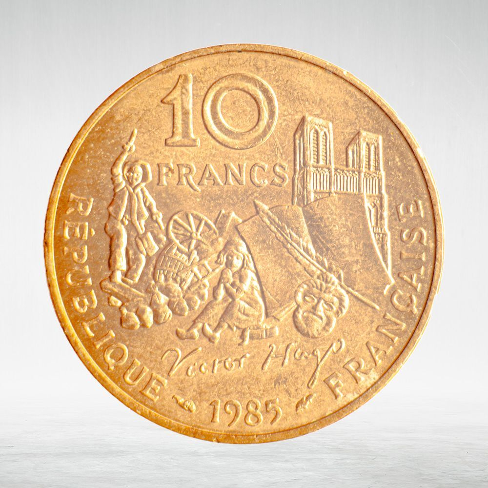 France, 10 Francs 1985 - 100th Anniversary of the Death of Victor Hugo, VF