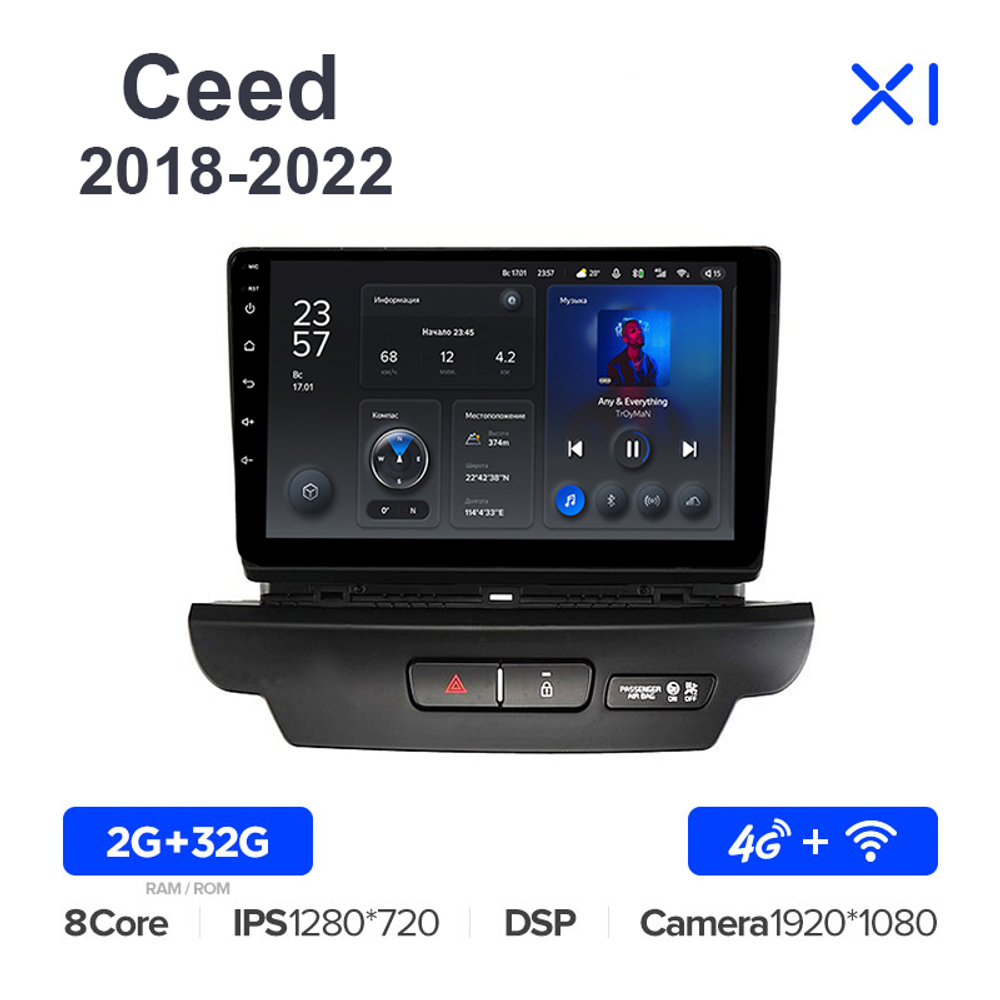 Teyes X1 9"для Kia Ceed 2018-2022