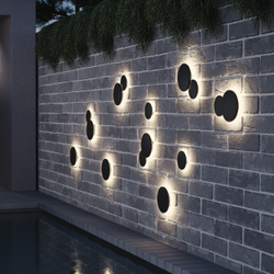 379337 Светильник PIATTO 1x12W LED 1200LM G ЧЕРНЫЙ 3000K IP65