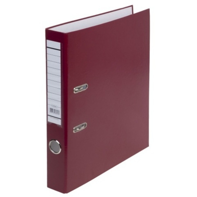 Папка-регистратор с арочным мех. Hatber, A4, кор. 50 мм, с карманом, бордовый, бумвинил, 1 шт