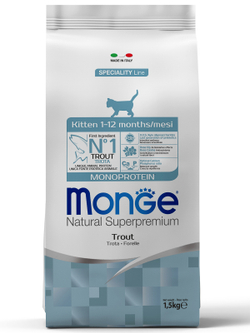 Monge Cat Monoprotein корм для котят с форелью 1,5кг