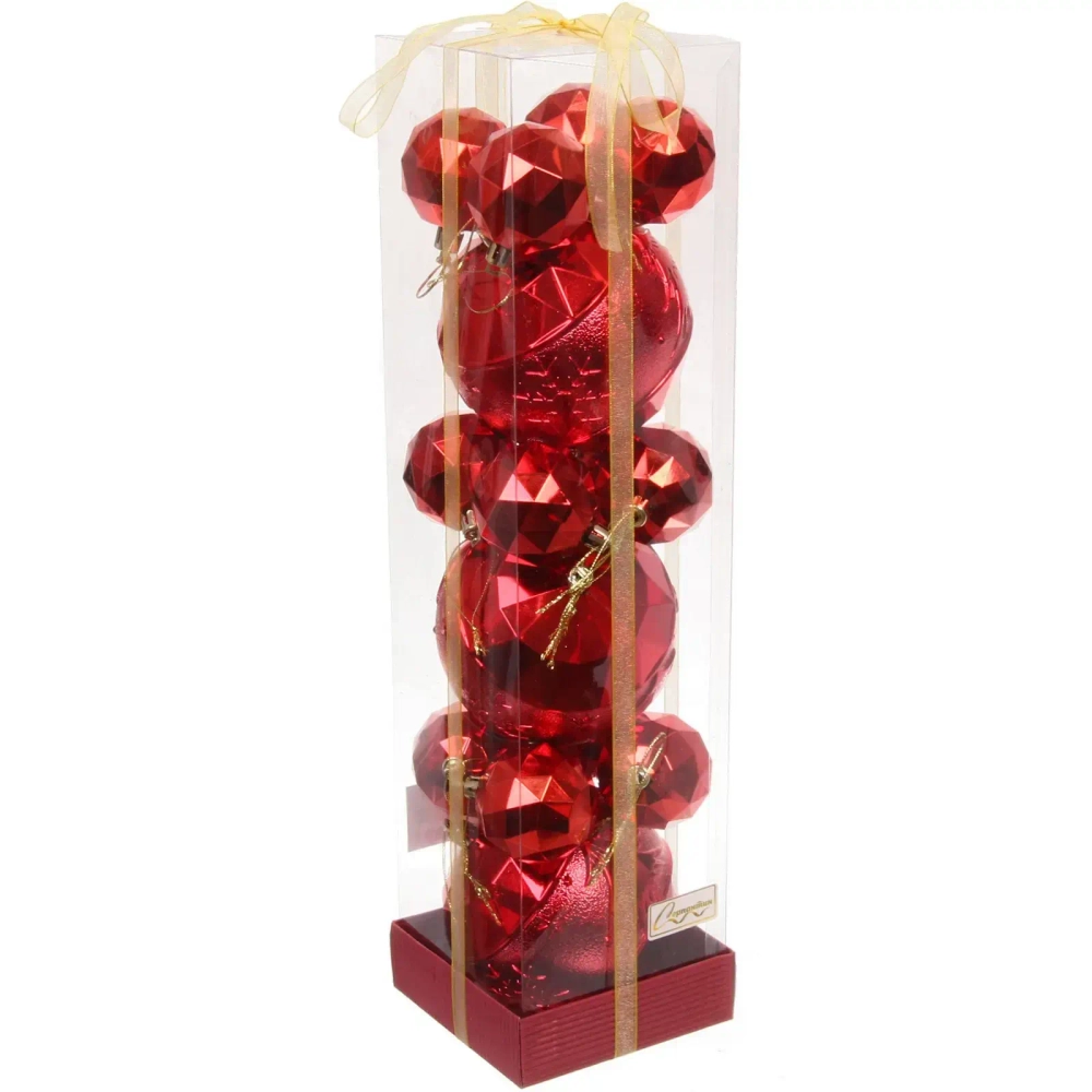 Набор шаров «Miracle» 10 см + 5 см (15 предметов), Красный