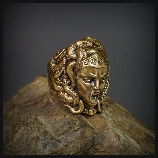 Кольцо "Медуза Горгона" латунь , 16-18 р