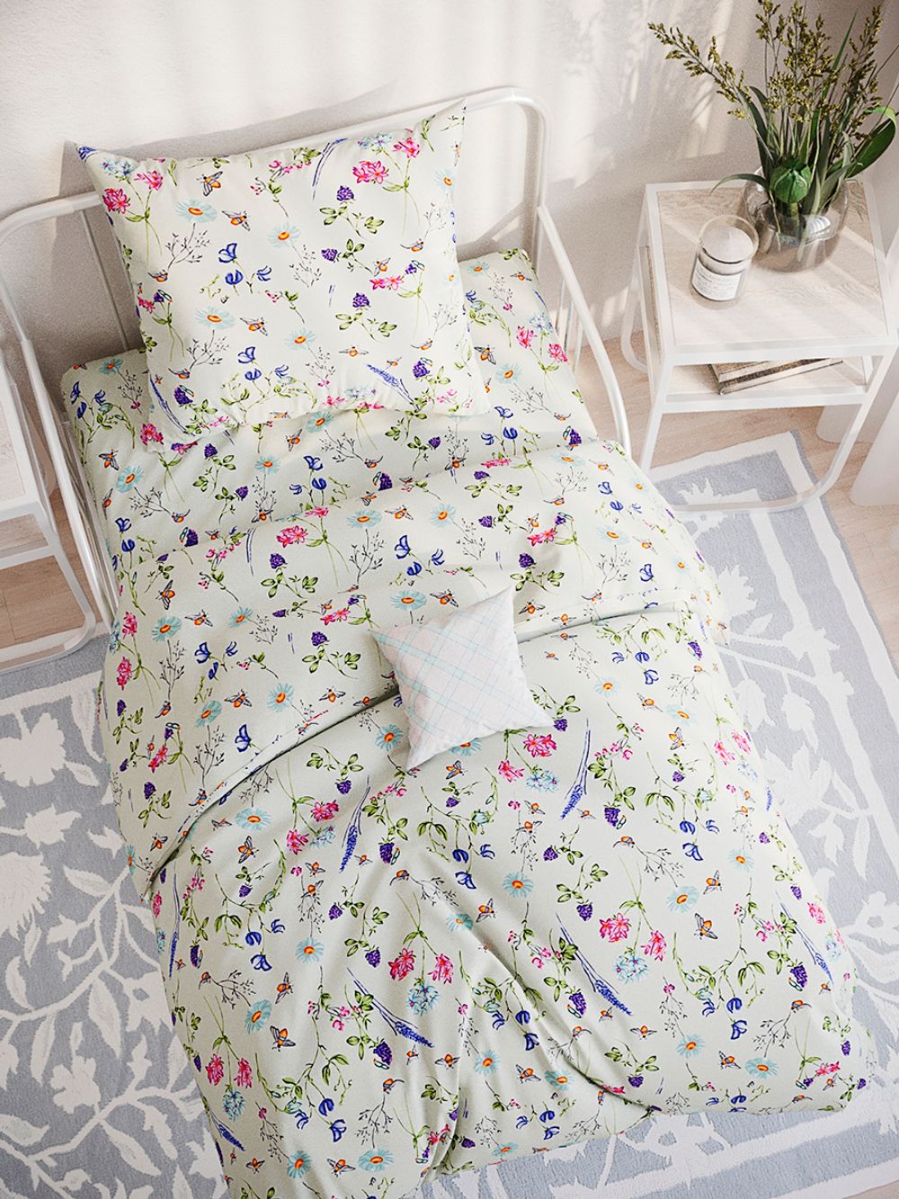 Простынь на резинке полисатин Simple House "Prato" 90x200 см