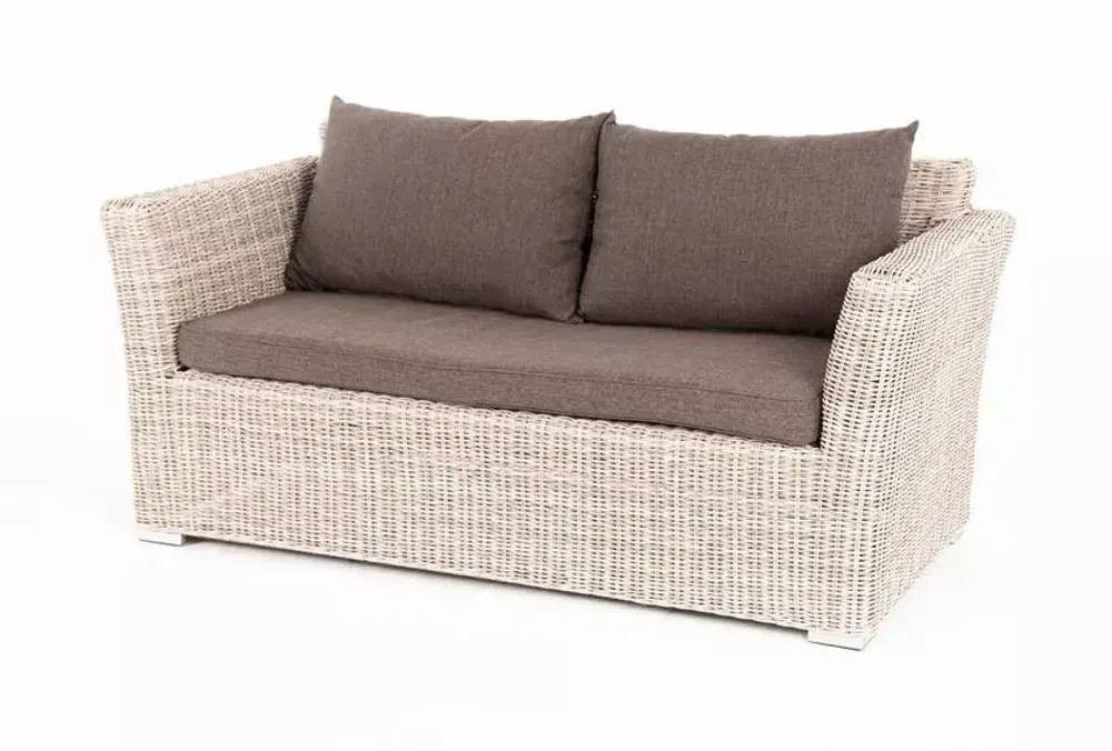 "Капучино" диван из искусственного ротанга двухместный, цвет бежевый