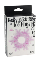 Розовое эрекционное кольцо Heavy Cock Ring Ice Flower (Цвет: розовый)