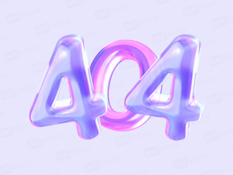 3D Иллюстрация 404 — цифры для страницы ошибки