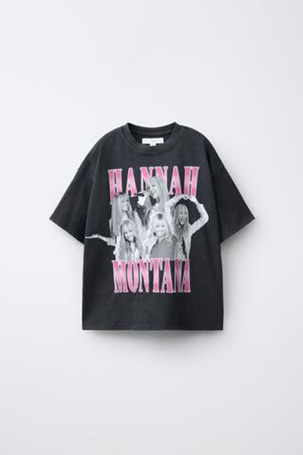 ZARA ФУТБОЛКА HANNAH MONTANA © DISNEY, АНТРАЦИТОВО-СЕРЫЙ