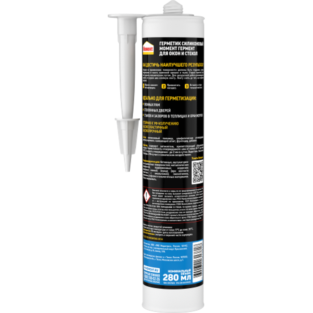 Герметик Момент 1997809 Гермент силиконовый для окон и стекол прозрачный 280 мл. | Момент