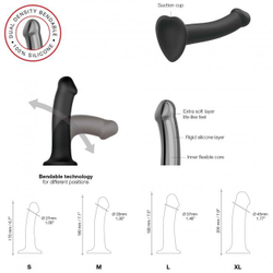 Гибкий фаллоимитатор Strap-on-me DUAL DENSITE S, фиолетовый