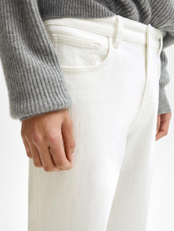 Massimo Dutti Зауженные джинсы из смесового хлопка, натуральный, кремовый