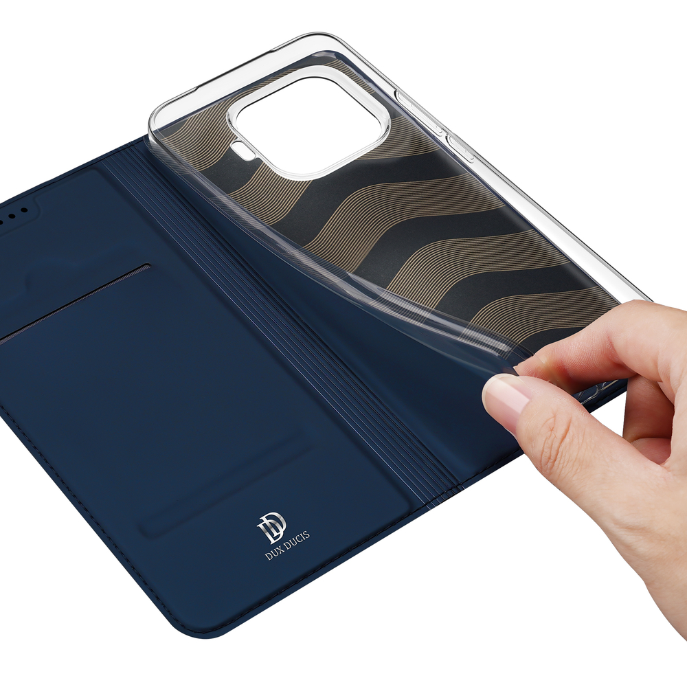Чехол книжка синего цвета для Xiaomi 17T Pro, серия Skin Pro Series от Dux Ducis