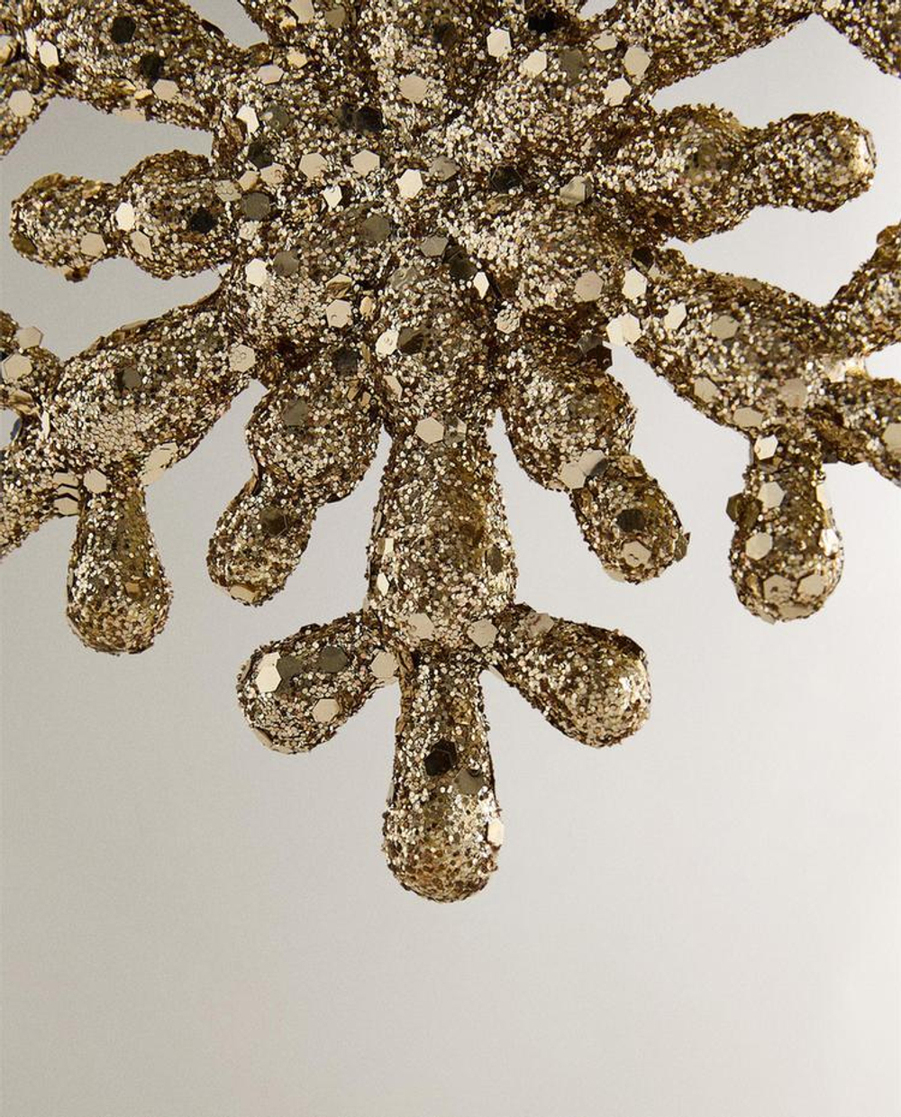 ZARA HOME БЛЕСТЯЩЕЕ НОВОГОДНЕЕ УКРАШЕНИЕ «СНЕЖИНКА», ЗОЛОТИСТЫЙ