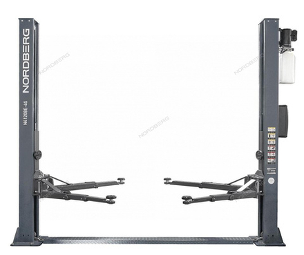 Подъемник двухстоечный 4 т, с электростопорами, 380 В, серый NORDBERG N4120BE-4G_3+2_380