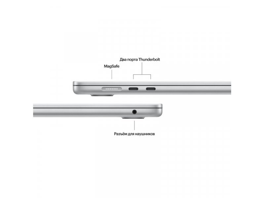 Ноутбук Apple MacBook Air 15 2024 M3 (15.3/2880x1864/24GB/512GB SSD/Apple graphics 10-core) Silver (MC9J4)