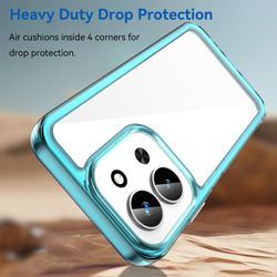 Противоударный чехол для смартфона Xiaomi Redmi 15C 4G, усиленные защитные рамки бирюзового цвета