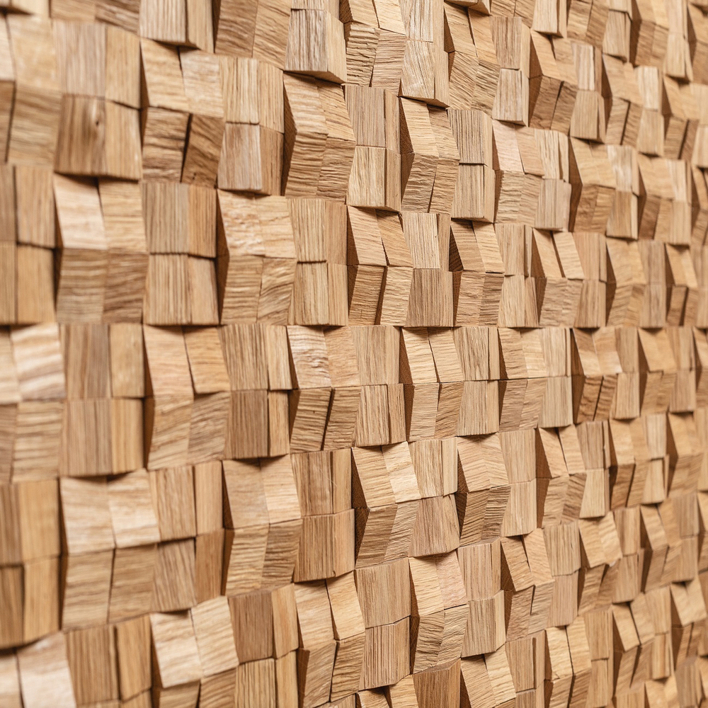 Деревянная мозаика для стен Wood Mosaic Домчик натур