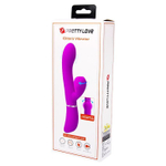 Лиловый вибратор-кролик с подвижной клиторальной щеточкой Clitoris Vibrator - 20,8 см. (Цвет: лиловый)