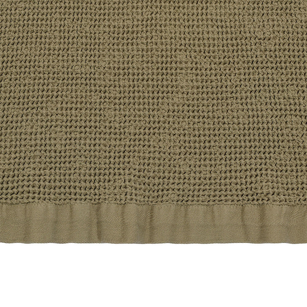 Полотенце для лица из умягченной вафли цвета хаки из коллекции essential, 30x30 см