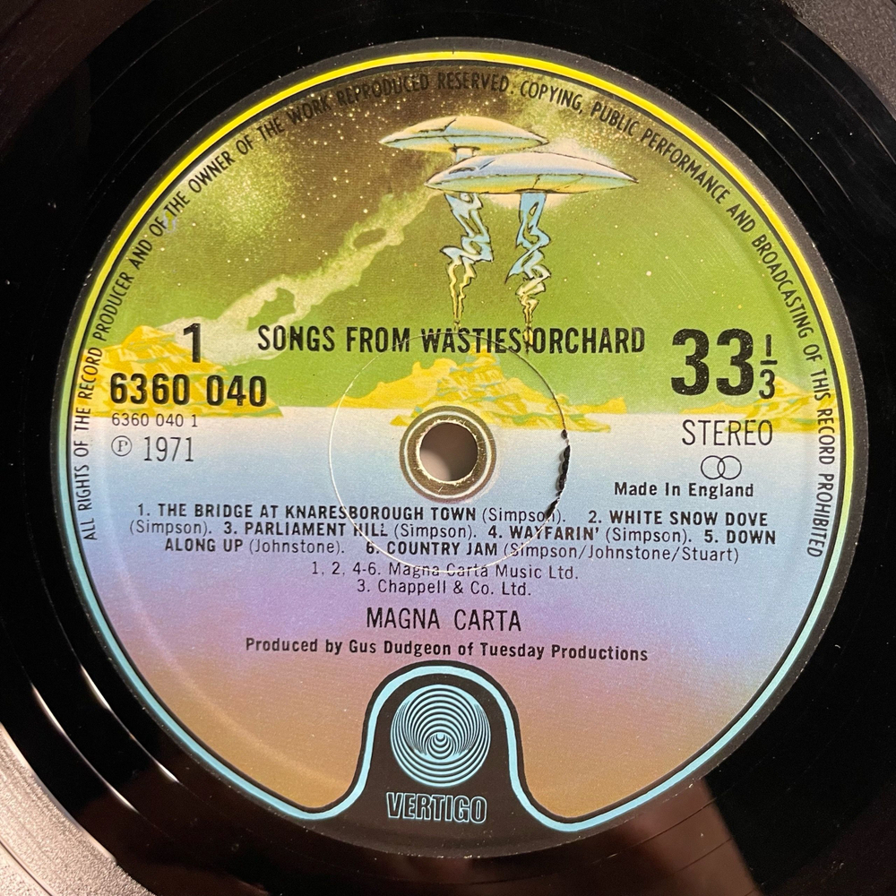 Винтажная виниловая пластинка LP Magna Carta Songs From Wasties Orchard (Англия 1971)