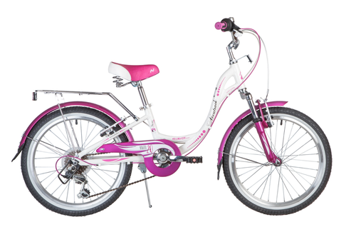 Велосипед Novatrack 20" ANGEL, белый, алюм.6ск.TY21/RS35/SG-6SI, V-brake