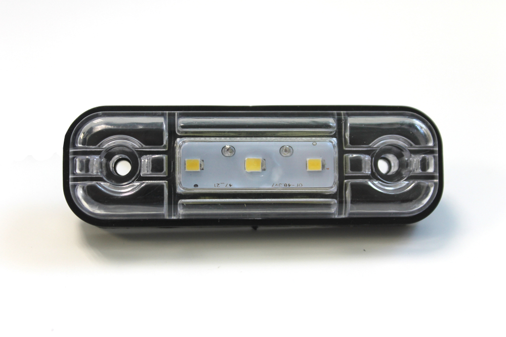 77-01 Фонарь габаритный, передний, светодиодный (3 LED), белый, 12/24 В (ан. 1098.3731, ОГ-40)Аналог