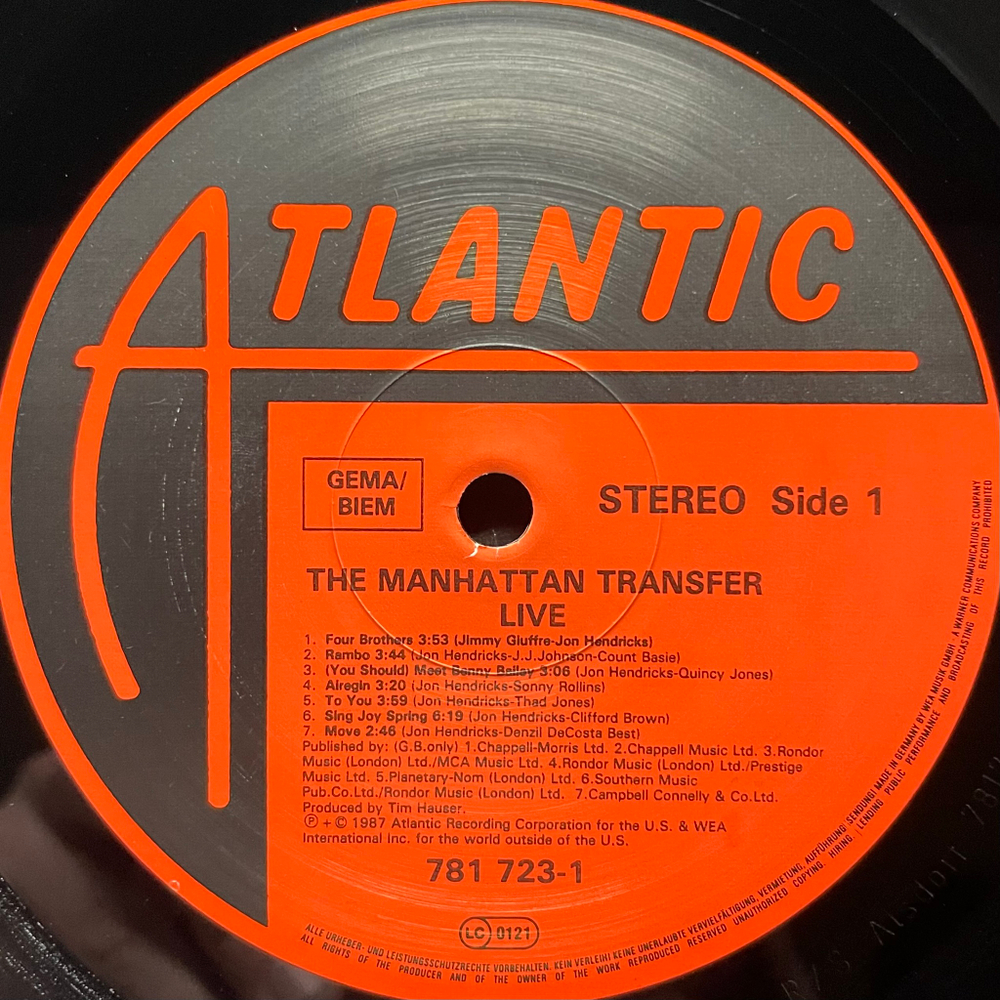 The Manhattan Transfer ‎– Live (Германия 1987г.)