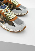 Кроссовки муж. AERONAUTICA 214 милитари принт шнурки неон