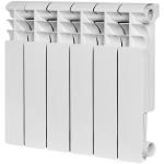 Радиатор алюминиевый ROMMER Profi 350 - 6 секций (подключение боковое, цвет белый)