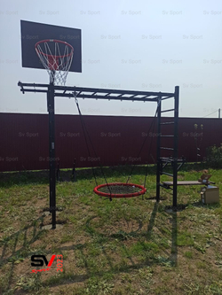 Монтаж уличной шведской стенки Sv Sport Рукоход (4 вертикальных столба)