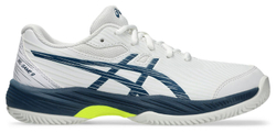 Детские теннисные кроссовки Asics Gel-Game 9 GS Clay/OC - white/mako blue