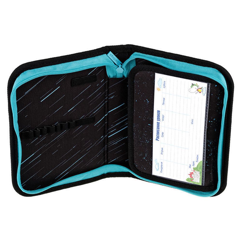 Пенал 1 отделение 200*140*40 Berlingo Shark, откидная планка, полиэстер