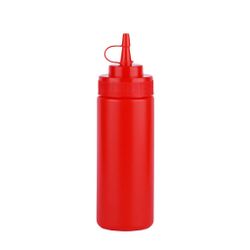 Емкость для соуса диспенсер 350 мл красная d 5,9 см h20 см пластик P.L. Proff Cuisine