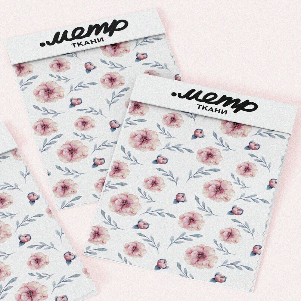 Ткань оксфорд 210 нежные цветы с веточками