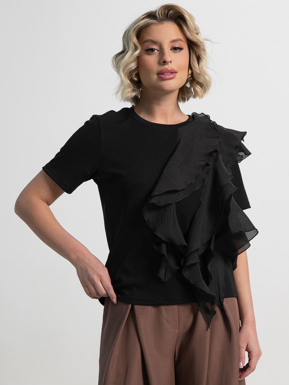 Блуза праздничная Риана ХИТ (черная) Б15078-5М LT Collection