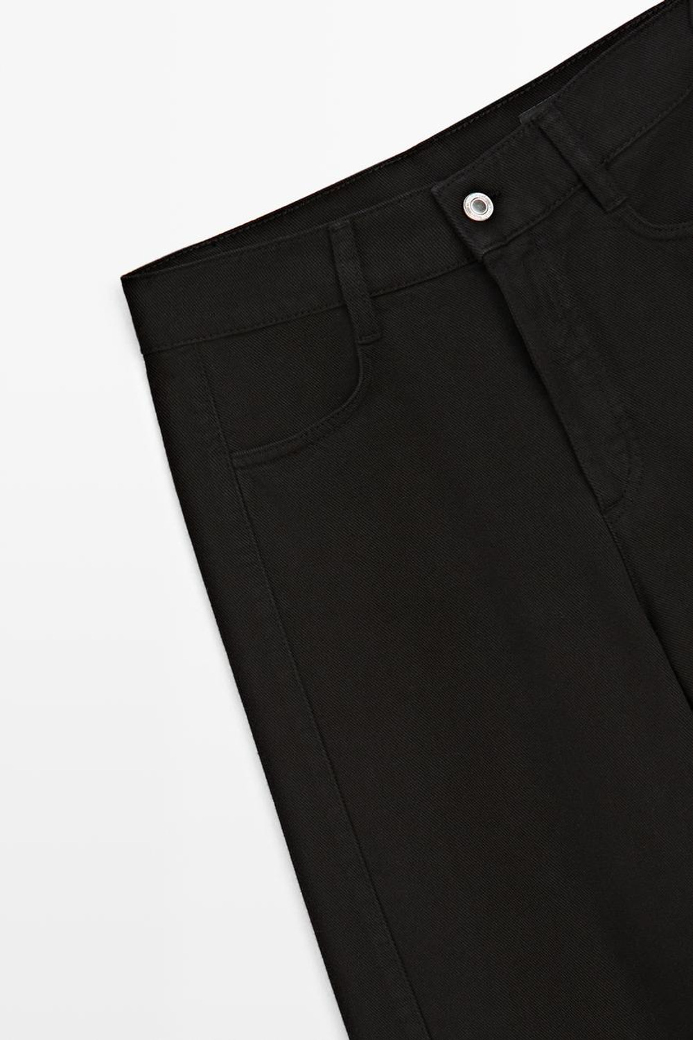 Massimo Dutti Свободные джинсы с широкими штанинами, черный