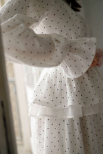 Платье Николь для беременных и кормящих мам, Белый в горошек